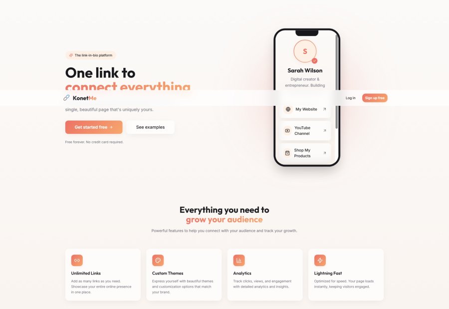 One link to connect everything Use Konetme